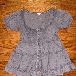 KIMCHI BLUE Gray Women's Top with Button Detail